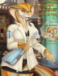  1girl anthro breasts english_text eyewear furry glasses lab_coat merrunz naga penis reptile scalie snake text video_games viper_(x-com) x-com 