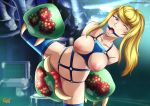 blush breasts gag harness metroid nude ring_gag samus_aran slavetoon*