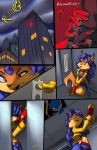 1girl 2014 anthro canine carmelita_fox comic digital_media_(artwork) fox furry gun hook male mammal raccoon ranged_weapon sly_cooper sly_cooper_(series) thefuckingdevil weapon