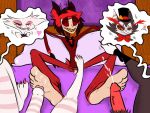  alastor_(hazbin_hotel) angel_dust_(hazbin_hotel) foot_fetish hazbin_hotel husk_(hazbin_hotel) illegaleel yaoi 