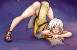  alluring ass bandai_namco death_by_degrees face_down face_down_ass_up heterochromia jack-o&#039;_challenge jack-o_pose kyunamaori lana_lei legs namco namco_bandai silver_hair tekken 