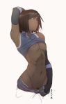  1girl avatar:_the_last_airbender blue_eyes breasts female_only hair kitsunebi-x korra navel nipples pubic_hair short_hair simple_background solo solo_female the_legend_of_korra vashperado 