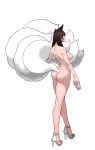  1girl 1girl ahri_(league_of_legends) animal_ears ass big_breasts breasts feet high_heels high_resolution league_of_legends legs nipples nude open-toe_heels open_toe_shoes radiocupcake sandals shoes simple_background stiletto_heels strappy_heels tail toes very_high_resolution white_background 