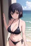 1girl ai_generated big_breasts bikini black_hair breasts huge_breasts kotone_shirakawa overflow_(series) short_hair stable_diffusion