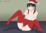  black_hair christmas christmas_outfit edit enen_no_shouboutai fire_force kotatsu_tamaki orange_eyes santa_hat tamaki_kotatsu twin_tails 