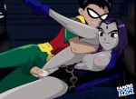 animated animated_gif dc dc_comics dcau famous-toons-facial gif grey_skin purple_hair raven_(dc) robin teen_titans