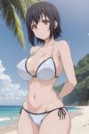 1girl ai_generated big_breasts bikini black_hair breasts huge_breasts kotone_shirakawa overflow_(series) short_hair stable_diffusion