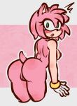 1girl amy_rose anthro ass awadeuw big_ass breast dat_ass female furry hedgehog nipple nude pussy sega sideboob solo sonic_the_hedgehog_(series) tagme