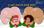  2girls ass ass_focus bent_over big_ass big_breasts big_lips breasts brown_body brown_eyes bubble_butt cartoon_network christmas cleavage crossover dat_ass dexter&#039;s_laboratory dexter&#039;s_mom disney disney_channel dumptruck_ass earrings face_down_ass_up female female_only ginger_hair holidays huge_ass j.monkey23 lips lipstick matching_outfit mature_female milf red_lipstick short_hair snow text the_proud_family thick_thighs trudy_proud 