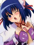  1girl ;o blue_eyes blue_hair blush breast_suppress breasts censored choker cleavage cum cum_in_mouth cum_on_body cum_on_breasts cum_on_clothes cum_on_upper_body erect_nipples facial hair_ribbon hairband head_tilt heart kokubunji_koyori koyori_kokubunji lactation large_breasts long_sleeves maid mosaic_censoring neck_ribbon nurse_witch_komugi nurse_witch_komugi-chan one_eye_closed open_mouth paizuri paizuri_under_clothes penis ribbon saliva short_hair solo_focus stain sugimura_tomokazu tears tongue wink work_in_progress wrist_cuffs 