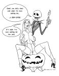 big_breasts diablito jack_skellington monochrome nightmare_before_christmas nude_female pumpkin pussy sally_(nightmare_before_christmas) stitches