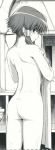  1girl aria_(manga) ass back from_behind kirishima_satoshi looking_back mizunashi_akari monochrome nude solo 