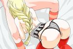 1girl alicia_florence aria_(manga) ass blonde_hair braid fellatio oral panties penis pussy solo_focus thighhighs thong uncensored underwear