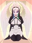 1girl 1girl absurd_res anthro bdsm bodily_fluids bondage bound breasts chapaevv clothing cross cum cum_on_face digital_media_(artwork) feathers friendship_is_magic furry genital_fluids hair high_res looking_at_viewer my_little_pony nun open_mouth patreon princess_celestia_(mlp) sex_toy vibrator wings