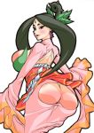 1girl anus ass ass_cutout attractive_look be_kei big_ass big_breasts black_hair breasts capcom eyebrows flirt huge_breasts japanese_clothes jewelry kei_(bekei) kei_(pixiv14657) kimono large_breasts leaf lipstick looking_back makeup markings mature milf no_panties obi okami ookami_(game) ponytail pussy sakuya sakuya_(okami) sakuya_(ookami) sash simple_background single_big_breast single_breast solo uncensored white_background