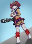 1girl anthro blithedragon canine chainsaw clothing cosplay furry lollipop_chainsaw mammal school_uniform schoolgirl_uniform tools weapon