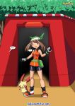 bandanna bike_shorts blue_eyes brown_hair creatures_(company) game_freak haruka_(pokemon) humans_of_pokemon may_(pokemon) nintendo plusle pokemon pokemon_(anime) pokemon_diamond_pearl_&_platinum pokemon_dppt pokemon_rse pokepornlive secret_bases short_hair