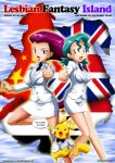  bbmbbf comic cover_page jessie jessie_(pokemon) junsaa junsaa_(pokemon) lesbian_fantasy_island musashi musashi_(pokemon) nintendo officer_jenny palcomix pikachu pokemon pokepornlive tagme yuri 