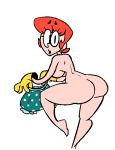 ass bloomers dexter's_laboratory dexter's_mom dressing earrings gloves milf nude orange_hair redhead short_hair surprise wide_hips