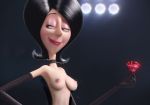  3d black_hair breasts cartoon despicable_me diamond illumination minions nude posing scarlet_overkill spotlight 