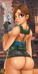 ass gun jill_valentine resident_evil revolver skirt violent_mussel weapon