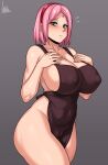 1girl anime_milf apron_only big_breasts boruto:_naruto_next_generations breasts green_eyes high_res jmg jmg_partybean mature mature_female milf naked_apron naruto nipples patreon patreon_paid patreon_reward pink_hair sakura_haruno solo_female