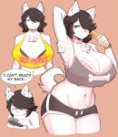  1girl anthro big_breasts canine dog_ears dog_tail female_only furry maggie_applebee theycallhimcake white_skin 