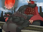  big_ass big_breasts blush creampie cum cum_in_pussy cum_inside female_domination godzilla godzilla_(series) kaiju muscular_female rodan thebigbadwolf01 toho_(film_company) veiny_penis 