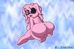 1girl anthro ass blue_eyes bubble_butt freckles furry long_hair looking_back nude octopus shiny shiny_skin wide_hips