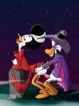  bird black_hole_sun darkwing_duck disney drake_mallard duck furry looking_at_partner looking_back morgana_mccawber 