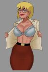  1girl 1girl alien alien_girl big_breasts blonde blonde_hair blue_eyes bob_cut breasts clones female_focus fit_female galatea high_res hourglass_figure huge_breasts muscular_female patreon patreon_paid patreon_reward s short_hair smile solo_female sunsetriders7 tagme 