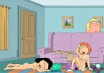  after_sex ass blackzacek bonnie_swanson breasts cartoon_milf chris_griffin cmdrzacek cum_on_body erect_nipples family_guy from_behind incest lois_griffin mother_&amp;_son nude pale_breasts questionable_consent thighs unconscious 