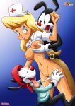 animaniacs bbmbbf breasts female fur34 fur34* hello_nurse palcomix tagme wakko_warner yakko_warner