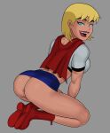  1girl 1girl alien alien_girl big_breasts blonde blonde_hair blue_eyes bob_cut breasts clones female_focus fit_female galatea high_res hourglass_figure huge_breasts muscular_female patreon patreon_paid patreon_reward s short_hair smile solo_female sunsetriders7 tagme 