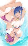  1girl 2_girls ass bare_shoulders bikini blue_hair blush breasts extremely_large_filesize female_only hair_ornament high_resolution large_filesize looking_at_viewer maid_headdress matsui_hiroaki multiple_girls nipples open_mouth panties panties_aside panty_pull pussy ram_(re:zero) re:zero_kara_hajimeru_isekai_seikatsu red_hair rem_(re:zero) short_hair swimsuit thong uncensored underwear undressing very_high_resolution wardrobe_malfunction water wet x_hair_ornament 