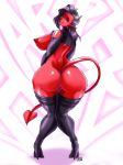  1girl ass big_ass big_breasts breasts devil_girl female_only harper_(ninjaoi) horns rear_view red_skin sideboob tail turtlechan 