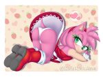 1girl amy_rose ass ass furry panties pantyshot sega sonic_the_hedgehog_(series) underwear upskirt white_panties