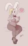  adventure_time ass breasts bunnysuit dildo dildo_in_mouth fionna_the_human heart ninoeros nipples spoken_heart sucking 