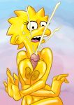 breasts cum cumming_penis disembodied_penis huge_breasts lisa_simpson paizuri the_simpsons yellow_skin