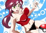  1girl alluring art azielarcangel azielarcangel_(artist) big_breasts bouncing_breasts breasts cleavage elite_four glasses green_eyes kanna_(pokemon) long_hair looking_at_viewer lorelei nintendo panties poke_ball pokemon pokemon_(anime) pokemon_(game) pokemon_rgby purple_hair strapless tagme tubetop 