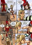 2girls age_difference blonde_hair blue_eyes borderlands borderlands_2 donutwish fellatio female female_only futa_on_female futanari hair heels mad_moxxi makeup oral penis tattoo tiny_tina top_hat