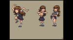  1girl akabur breasts brown_hair closed_eyes full_body hair harry_potter hermione_granger nipples skirt solo witch_trainer 