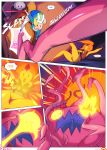 2girls adventure_time cameltoe comic doxy fionna_the_human fire flame_princess hair inner_fire_(adventure_time) monster multiple_girls panties prismgirls red_hair sword upskirt weapon