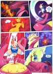 2girls adventure_time assisted_exposure breasts comic doxy fionna_the_human flame_princess hair inner_fire_(adventure_time) monster multiple_girls nude panties prismgirls red_hair sword thick_thighs wardrobe_malfunction weapon