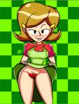  1girl 5-volt atomickingboo female_only panties sexy skirt_lift tease teasing warioware 