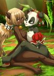 2girls anthro bbmbbf ecaflip feline fur34 fur34* furry multiple_girls palcomix panda pandawa sandals toes wakfu yuri yuri_haven