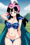  1girl ai_generated big_breasts black_eyes black_hair chichi chichi&#039;s_armor dragon_ball dragon_ball_(classic) dragon_ball_z female female_only light-skinned_female light_skin shounen_jump slut slutty_outfit whore 