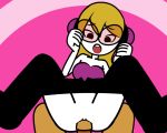 1boy 1girl animated black_legwear bouncing_breasts breasts clothed_female_nude_male clothed_sex gif glasses headphones looking_at_viewer loop lying mc_adore minus8 missionary moaning nintendo on_back open_mouth penis pov pov_eye_contact pussy rhythm_heaven rhythm_tengoku sex spread_legs sunglasses uncensored vaginal veiny_penis