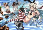 3_girls 3girls anchor areola areolae big_breasts black_panties blonde blonde_hair breasts brown_hair budget_sarashi dark_skin elbow_gloves giantess glasses gloves hairband headgear high_resolution highres kantai_collection large_breasts lighthouse long_hair megane multiple_girls musashi_(kantai_collection) nanokah2 navel nipples panties ponytail rensouhou-chan sarashi sexually_suggestive shimakaze_(kantai_collection) short_hair smoke stockings striped striped_legwear thighhighs tied_hair torn_clothes turret twin_tails twintails two_side_up underwear very_long_hair white_gloves yamato_(kantai_collection)