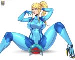 big_breasts breasts female kyoffie metroid metroid_(creature) samus_aran solo zero_suit